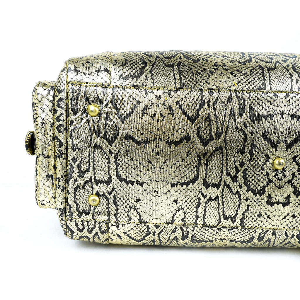Hand Stitched Vintage Python Travel Leather Bag