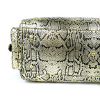 Hand Stitched Vintage Python Travel Leather Bag