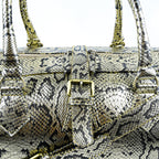 Hand Stitched Vintage Python Travel Leather Bag