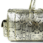 Hand Stitched Vintage Python Travel Leather Bag