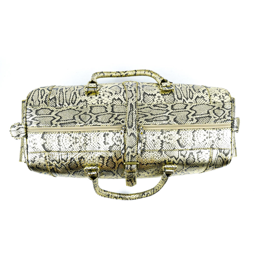 Hand Stitched Vintage Python Travel Leather Bag