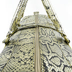 Hand Stitched Vintage Python Travel Leather Bag
