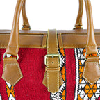 Hand Stitched Vintage Kilim Travel Leather Bag