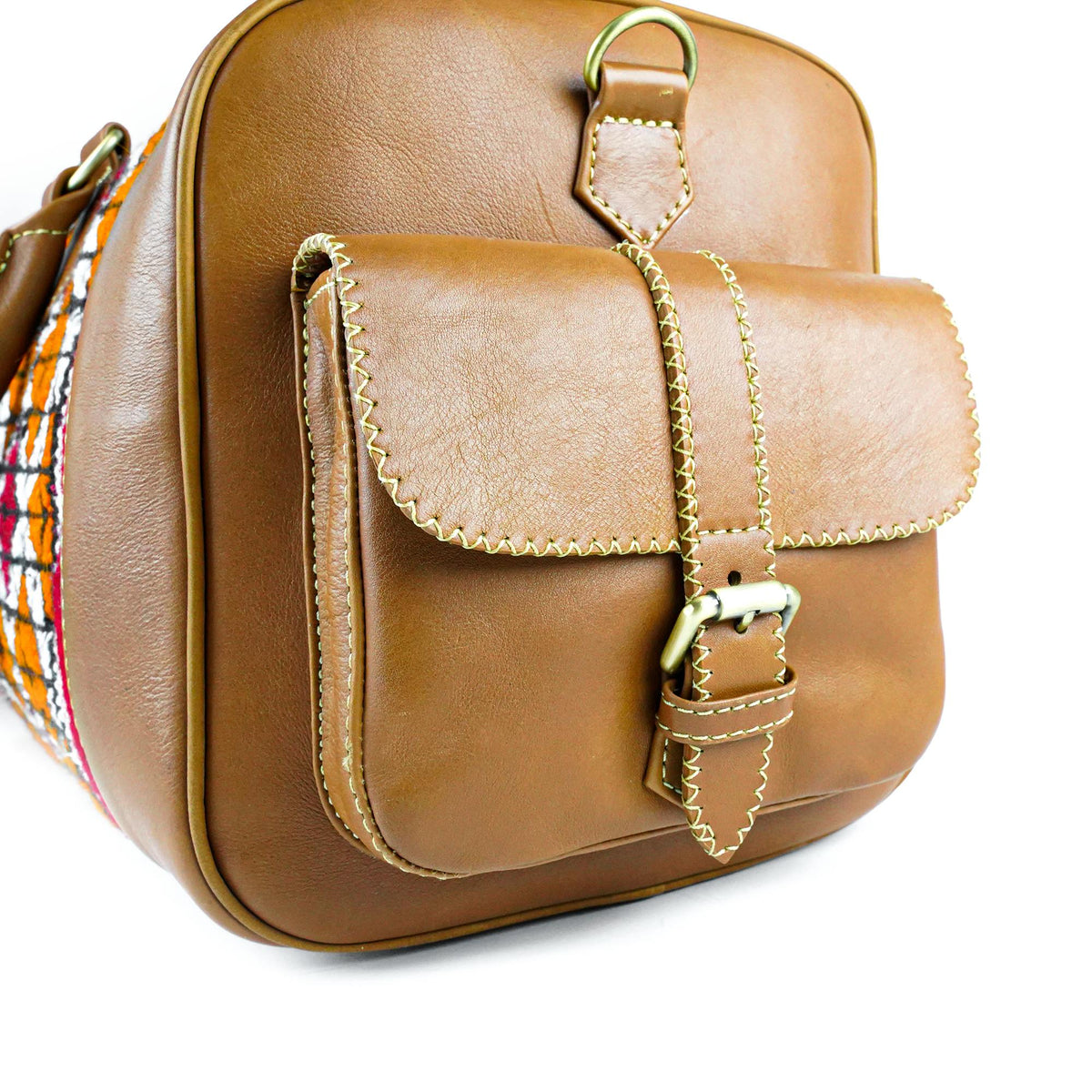 Hand Stitched Vintage Kilim Travel Leather Bag