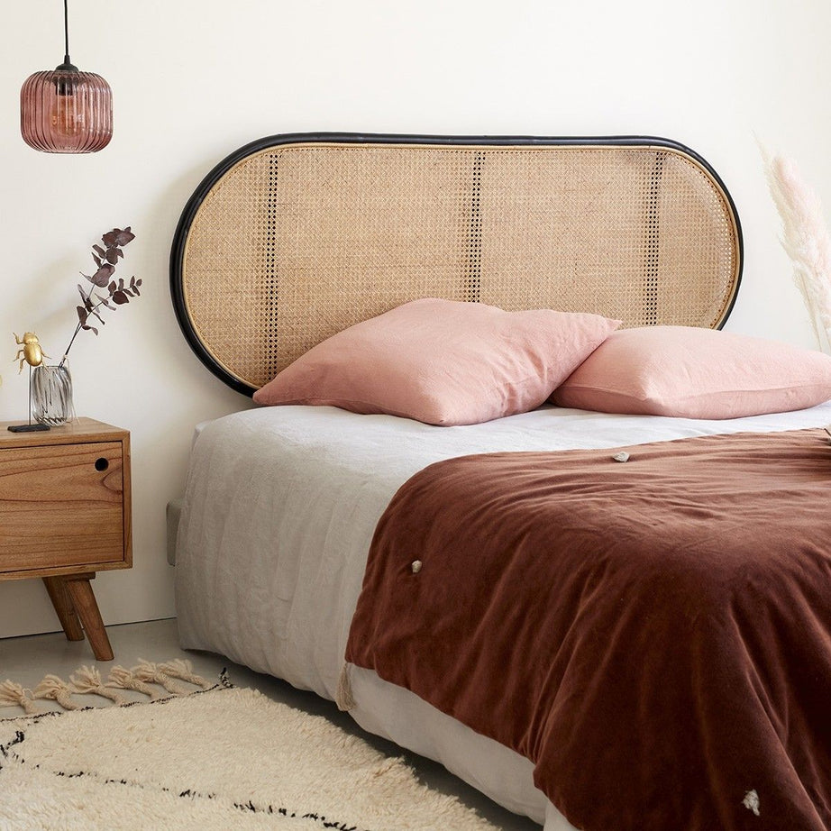 Rattan Headboard, Handcrafted for a Touch of Luxury.