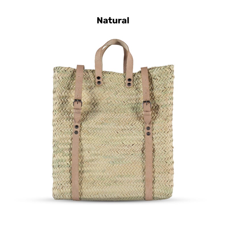 Moroccan Straw basket Backpack - artihandmade