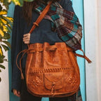 Handmade moroccan Boho Soulder Bag Light Brown - artihandmade