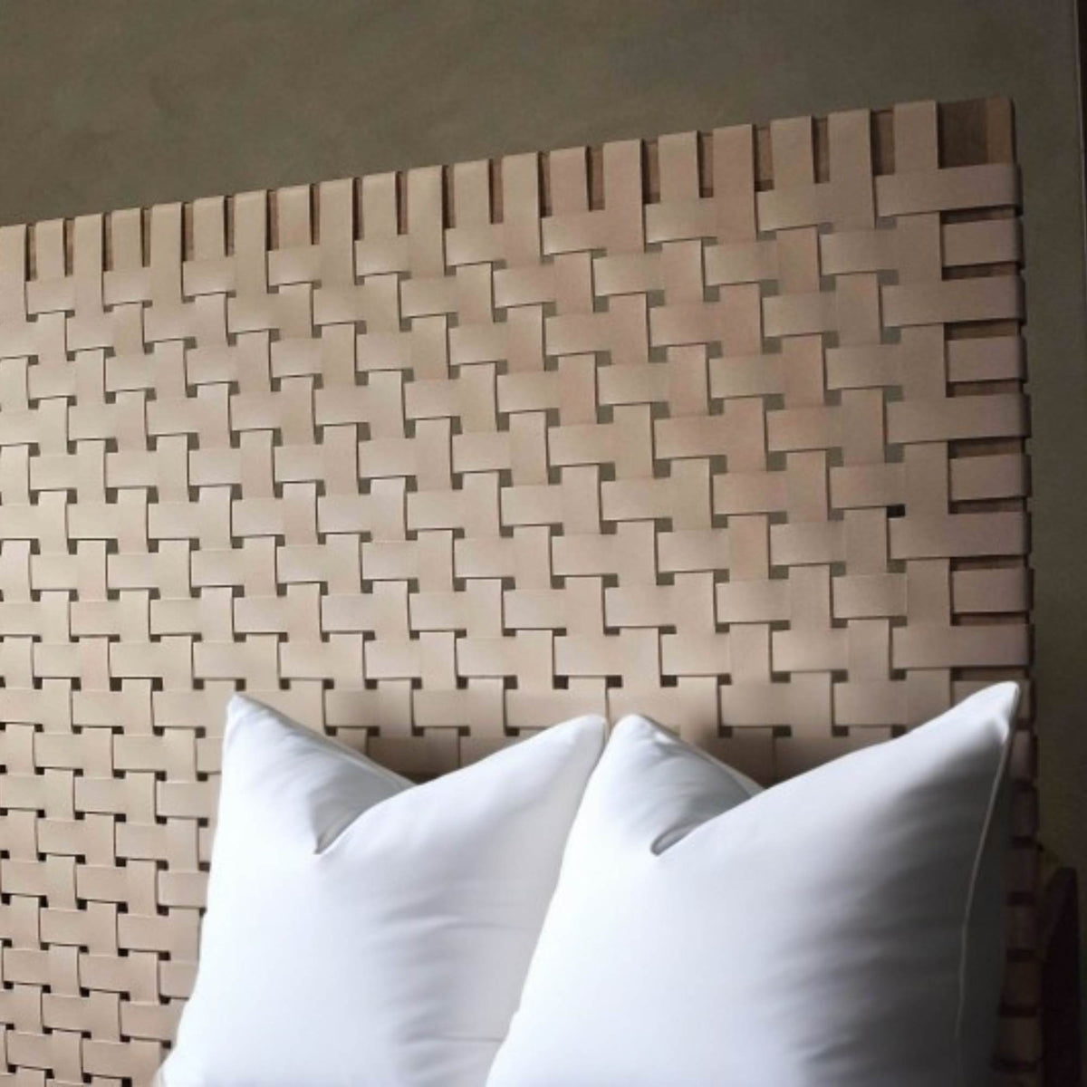 Unique Queen leather headboard by Artihandmade®, a bedroom centerpiece.