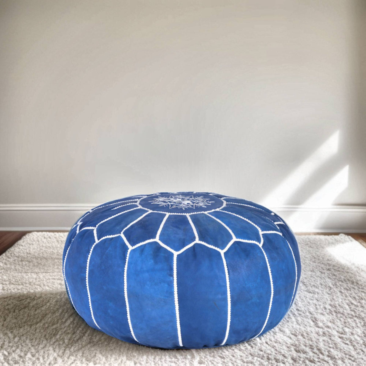 ottoman leather pouf