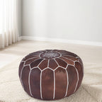 ottoman leather pouf