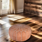 ottoman leather pouf