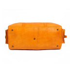 Leather Duffel Bag, Weekender Mustard Leather Travel Bag