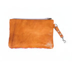 Leather Kilim Travel Bag With Wallet - Cognac And Almond Leather