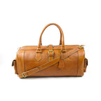 Hand Stitched Vintage Cognac Travel Leather Bag