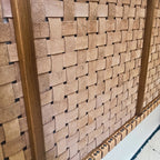 Luxury Bedroom Headboard - Full Grain Leather & Walnut Design