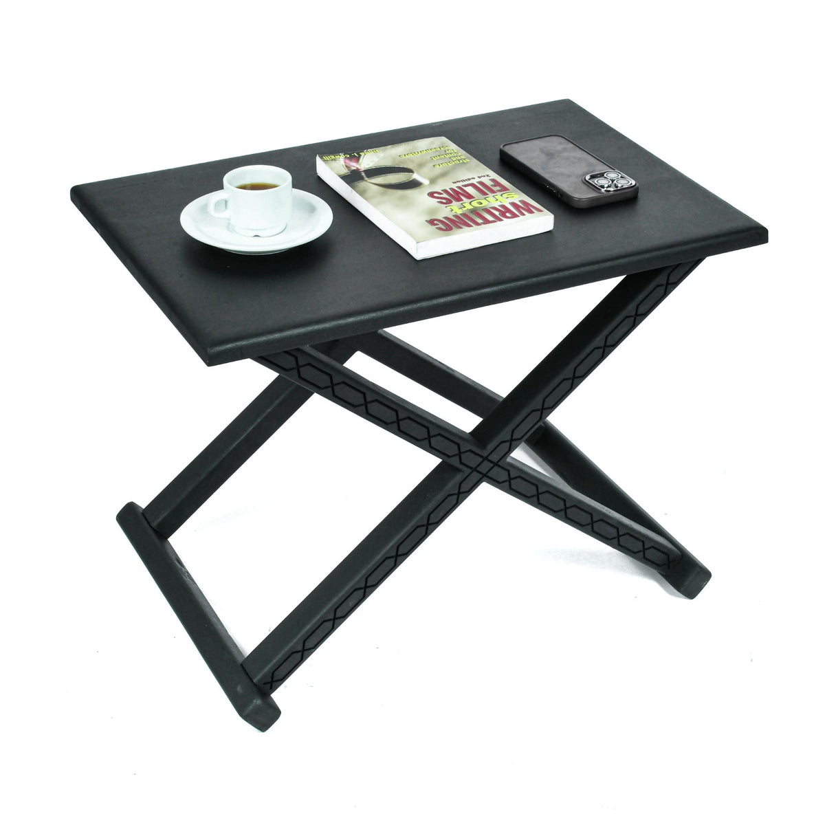 Handcrafted Black Multipurpose X Stool & Coffee Table, the Versatile 2-in-1 Solution
