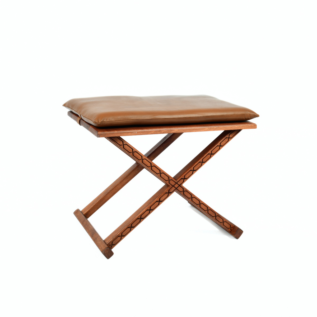 Handcrafted Mid-Century Modern X Stool & Coffee Table, the Versatile 2-in-1 Solution