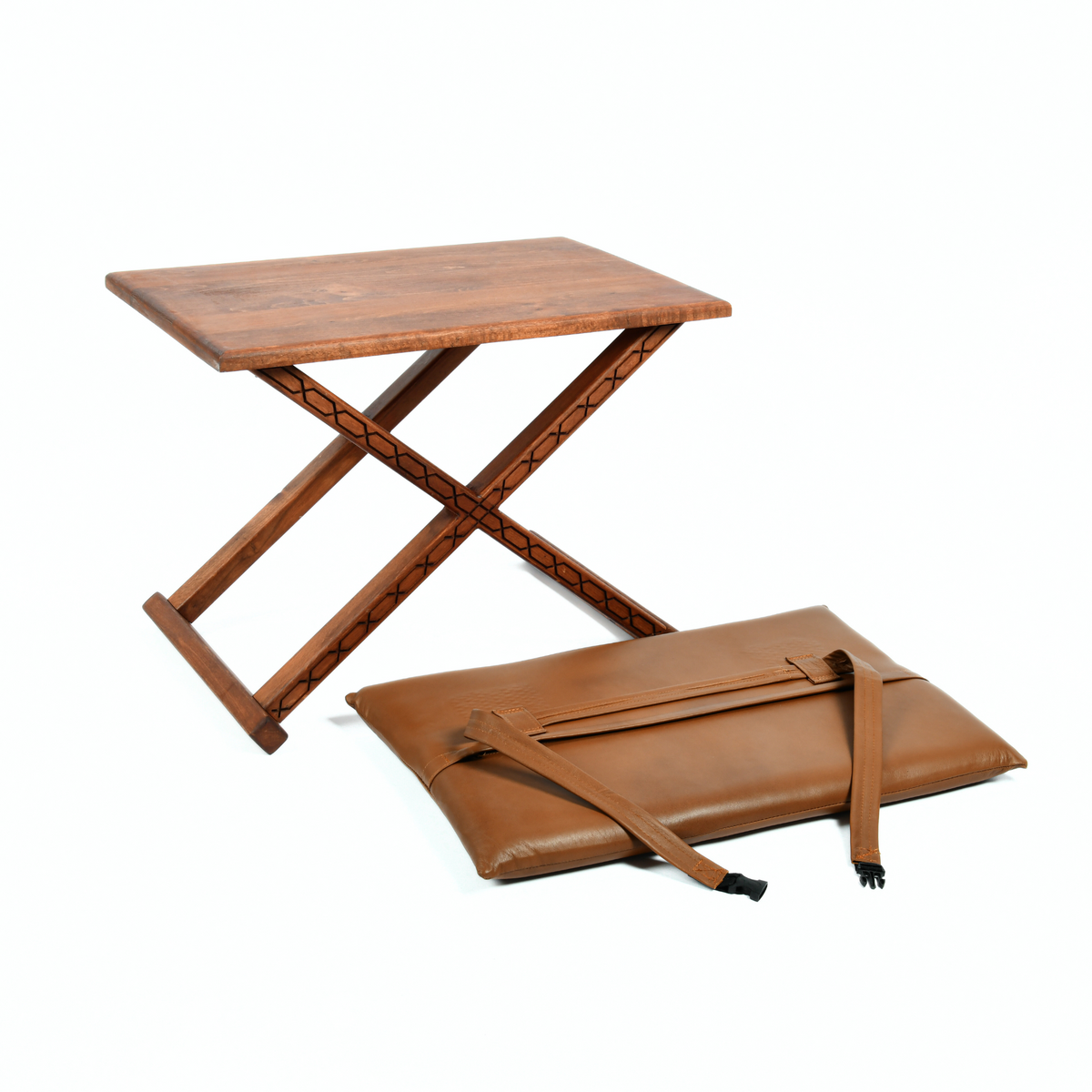 Handcrafted Mid-Century Modern X Stool & Coffee Table, the Versatile 2-in-1 Solution