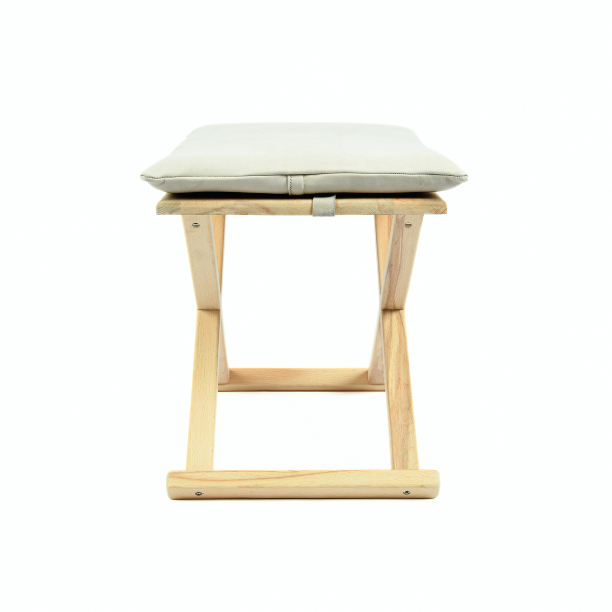 Handcrafted Natural Wood and Leather Multipurpose X Stool & Coffee Table, the Versatile 2-in-1 Solution