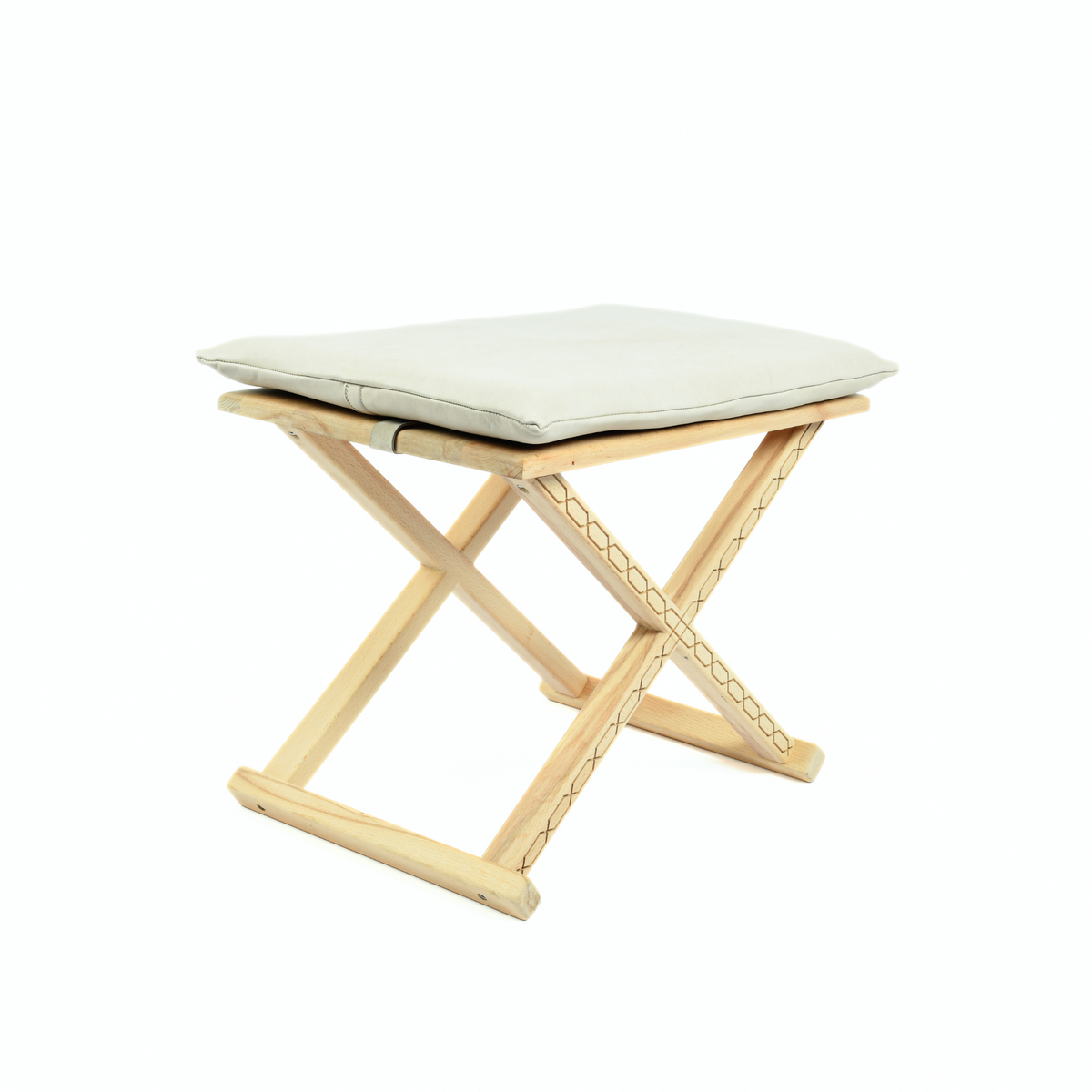 Handcrafted Natural Wood and Leather Multipurpose X Stool & Coffee Table, the Versatile 2-in-1 Solution