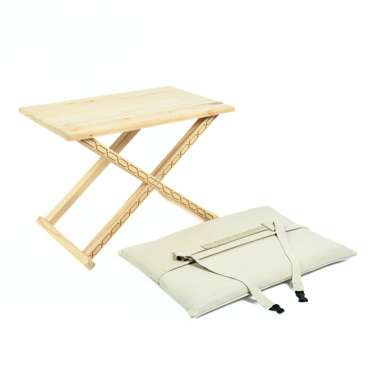 Handcrafted Natural Wood and Leather Multipurpose X Stool & Coffee Table, the Versatile 2-in-1 Solution