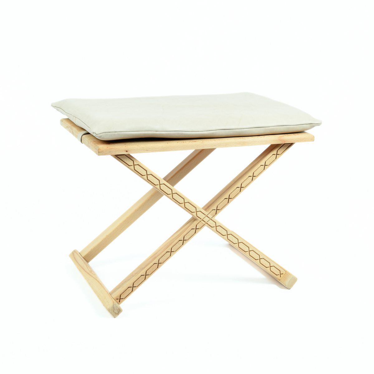 Handcrafted Natural Wood and Leather Multipurpose X Stool & Coffee Table, the Versatile 2-in-1 Solution