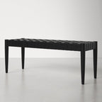 Customizable Woven Leather Strap Bench
