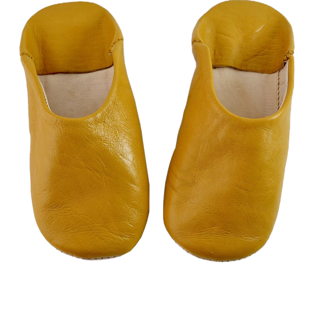 Moroccan Leather Slipper Mustard Color - marrakechcraft