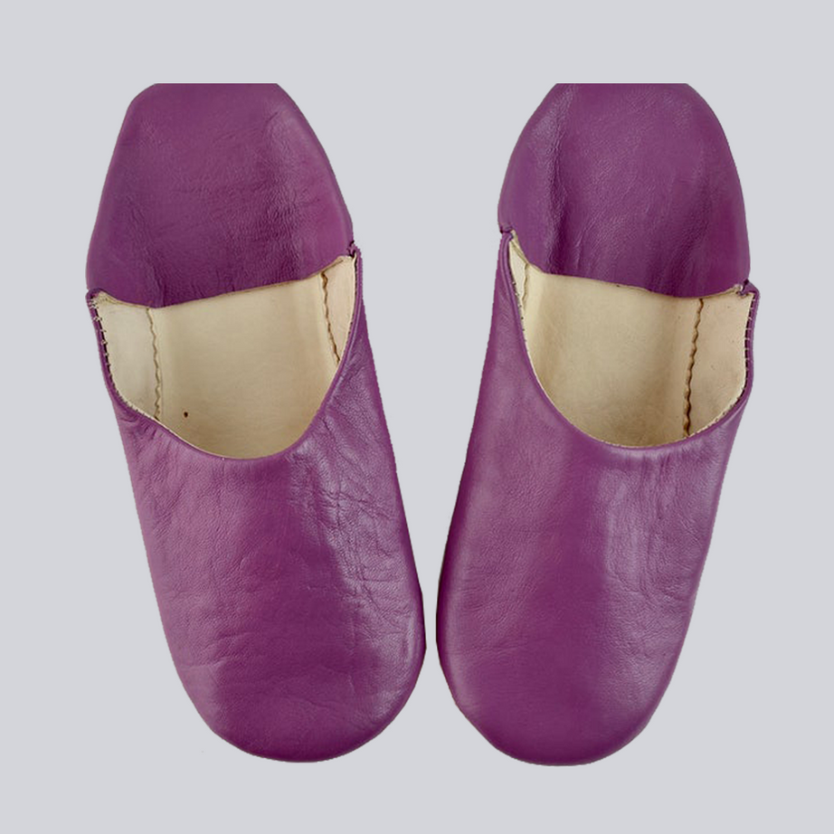Moroccan Leather Slipper Purple Color - artihandmade